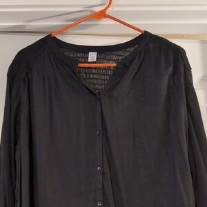 Old Navy Black Button-Down Women's Shirt